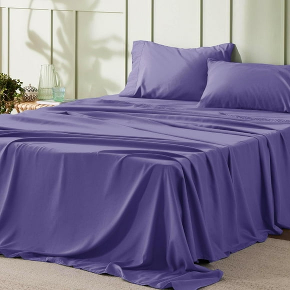 ERDS-California King Sheet Sets - 4 Pieces Soft Cal King Sheets - Breathable & Cooling - Hotel Luxury - Easy Care Polyester Microfiber Bedding for Women, Men, Iolite