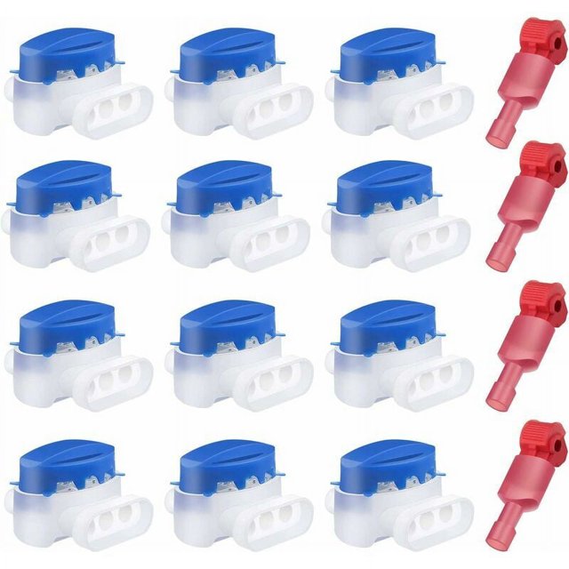 Paquete de 12 conectores de cable impermeables, conectores de cable eléctrico de 3 orificios, conector de cortacésped relleno de gel con 4 terminales de conexión para cortacéspedes robóticos Husqvarna
