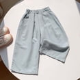 thumbnail image 5 of Amidoa Girls 2 Piece Outfits Summer Clothes Short Sleeve Cotton T-Shirt and Casual Shorts Kids Clothing Sets Light Blue Size 3T, 5 of 5
