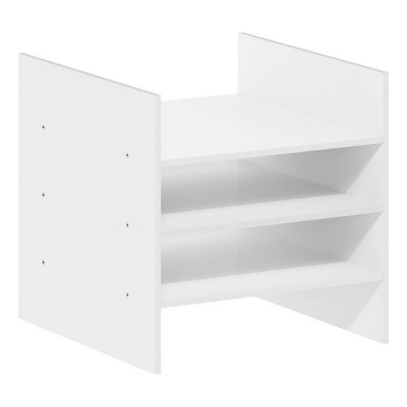 Pemberly Row Contemporary 3-Shelf File Organizer Cube Insert in White