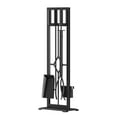 thumbnail image 3 of Fire Beauty 5 Pieces Fireplace Tools Set with Stand and fire Poker Sets Wrought Iron Fire Place Pit Poker Holder(Black) Indoor Decor Outdoor Use, 3 of 10