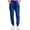 Blue, variant on OSOLU Solid Color Cargo Scrub Pants For Women Jogger Style High Waisted Drawstring Outdoor Athletic Hiking Pants W/Pockets Trousers Daily Relaxed Fit Breathable Bottoms