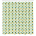 thumbnail image 3 of Ambesonne Pineapple Shower Curtain, Tropical Fruit on Stripes, 69"Wx84"L, Earth Yellow Teal, 3 of 3