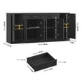 thumbnail image 4 of Hiphuta 70.8"W Large Buffet Cabinet with Storage, Modern Farmhouse Sideboard with 6 Doors, Coffee Bar for Kitchen Dining Room Living Room, Black, 4 of 7