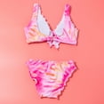 thumbnail image 5 of ATOGUTA Girls Swimsuits Sling Tie-Dye Print Beach Cute Bikini Suit Pink, Sizes 3T-8, 5 of 5
