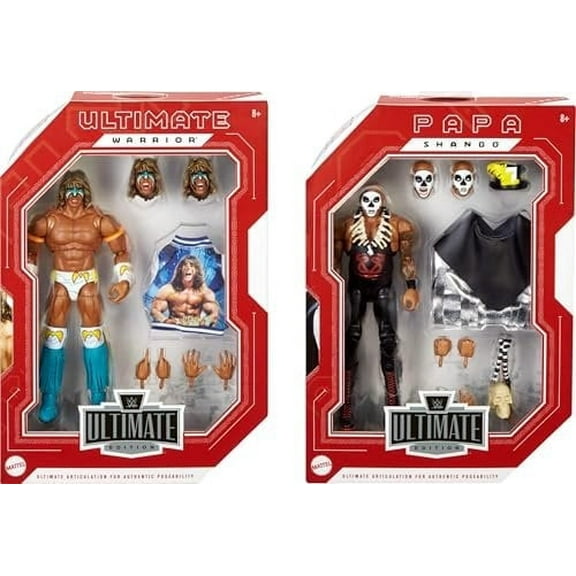 WWE Ultimate Edition Ultimate Warrior & Papa Shango Figure, Grudge Match