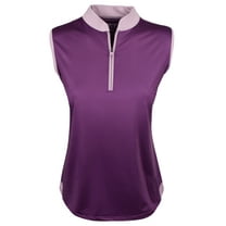 Snake Eyes Golf Ladies 1/4 Zip Sleeveless Mock Polo Deep Purple/Lilac Extra Large
