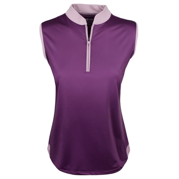 Snake Eyes Golf Ladies 1/4 Zip Sleeveless Mock Polo Deep Purple/Lilac Extra Large