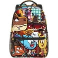 thumbnail image 4 of Canvas Casual Backpacks Anime The Amazing World of Gumball Backpack Lightweight Funny Daypack Travel Bags Gym Daypack, 4 of 7