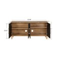 thumbnail image 6 of Carved Flower Door Large Storage Cabinet With Metal Handle Suitable For Living Room, Kitchen, Entryway(NATURAL WOOD), 6 of 6