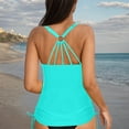 thumbnail image 4 of UTSJKR 2 Piece Bikini Sets Tank Tops with Shorts for Women Flowy Bathing Suit Top Modest Swim Tank Top Beach Swimwear with Bottom Light Blue L, 4 of 7