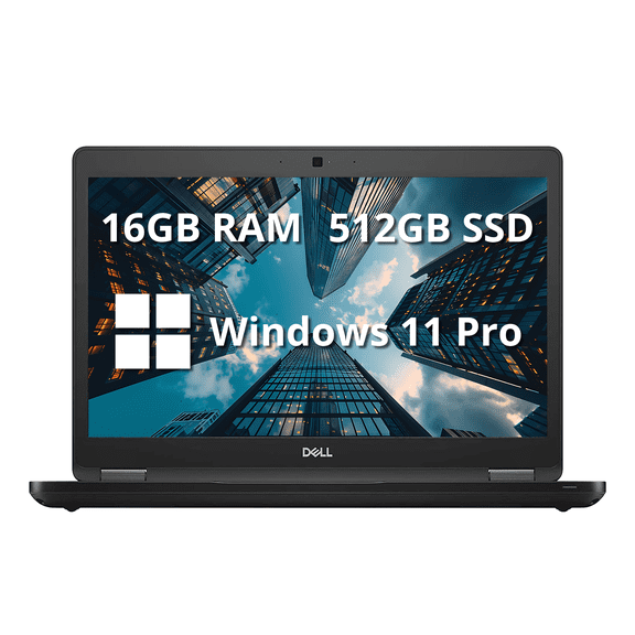 Dell Latitude 5490 Business Laptop, 14" FHD Display, Intel i5-8350U Quad Processor, 16GB RAM, 512GB PCIe SSD, ‎Intel UHD Graphics, Backlit Keyboard, HD Webcam, Windows 11 Pro, Black