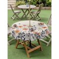 thumbnail image 3 of Outdoor Tablecloth with Umbrella Hole and Zipper, Spring Floral Round Table Cloth 54 Inch Waterproof Tablecloth, Elegant Pastoral Flowers Watercolor Botanical Picnic Table Cover for Patio Camping, 3 of 7