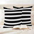 thumbnail image 3 of Black Striped Outdoor Waterproof Pillow Covers, Modern Simple Monochrome Geometric White Decorative Square Throw Pillowcase Sofa Cushion Sham for Patio/Couch/Chair, 24"x24" 2 Pack, 3 of 8