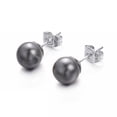 thumbnail image 3 of Yoursfs 8mm Grey Pearl Stud Earrings for Women Gold Plated Piercing Earrings Classic Freshwater Cultured Pearl Studs Hypoallergenic Jewelry, 3 of 5