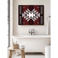thumbnail image 6 of Red Black Wall Art for Living Room,Canvas Picture Wall Decor for Bathroom Bedroom,Southwest Geometric Aztec Farmhouse Tribal Painting Artwork for Office Kitchen Hallway Dining Room Home Decor 16"x20", 6 of 8