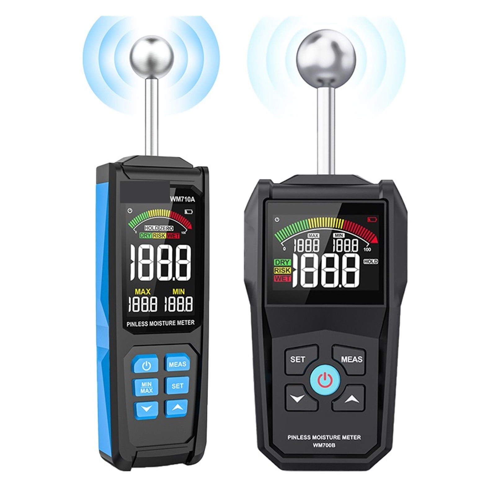 Wood Timber Damp Detector Alarm Function Humidity Tester Non-contact Spherical Hygrometer Moisture Detect ,Accurate Test Read