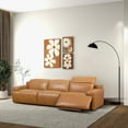 thumbnail image 5 of Welton Modern Genuine Leather Triple Power Recliner Sofa in Tan, 5 of 9