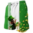 thumbnail image 2 of UVEASISHA St. Patrick's Day Board Shorts Men Stretchy Drawstring Waist Hawaiian Shorts Funny Gnome Printed Swim Trunks Big and Tall Lightweight Beach Shorts Green XL, 2 of 6