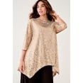 thumbnail image 2 of Roaman's Women's Plus Size Handkerchief Hem Sequin Tunic, 2 of 6