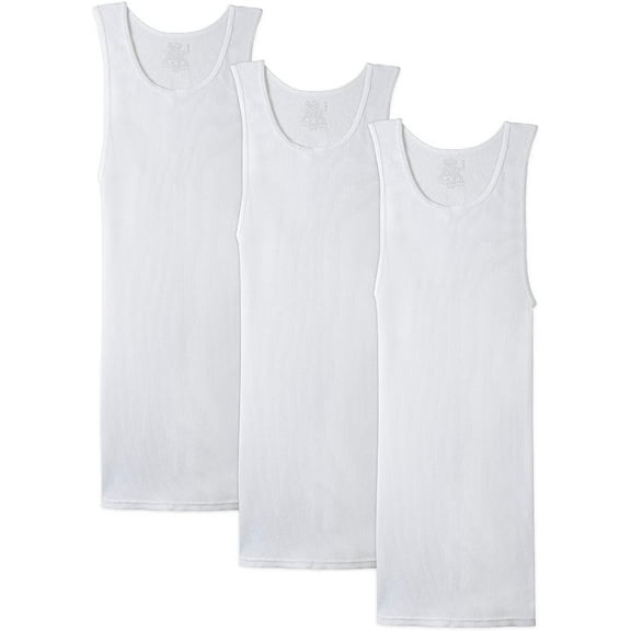 Fruit of the Loom Men's Tall Tag-Free Underwear & Undershirts, Big Man-Tank-3 Pack, 5X-Large