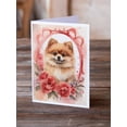 thumbnail image 2 of Pomeranian Valentine Roses Greeting Cards Pack of 8 7 in x 5 in, 2 of 3