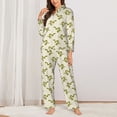thumbnail image 2 of Honeii Green Snake print Women's Pajama Sets Long Sleeve Button Down Sleepwear Nightwear Soft Pjs Lounge Sets-XX-Large, 2 of 7