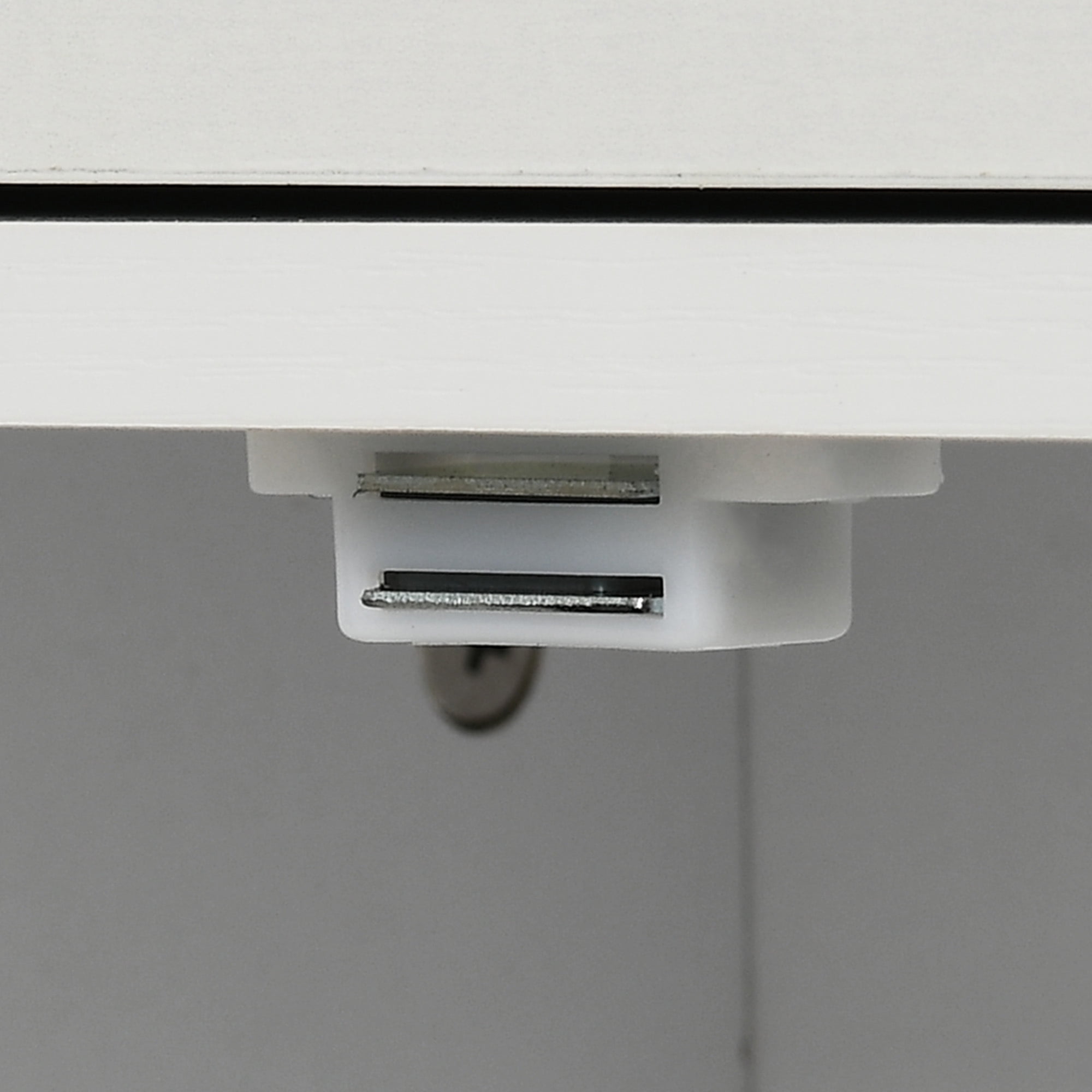 Uforic Kitchen Storage Cart with Drop Leaf & Shelves, Kitchen Island Table with Power Outlets & Trash Storage, White