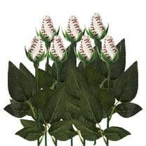 Softball Rose Sport Leather Handmade Artificial Flowers Gift for Mom Fans Team Graduation,B