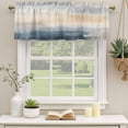 thumbnail image 2 of Navy Blue Beige Gray Curtain Valances for Windows, Kitchen Valance Window Treatments Panel 2 Pack, Modern Abstract Art Rod Pocket Short Curtains for Bathroom Bedroom 42 x 12 Inch, 2 of 8