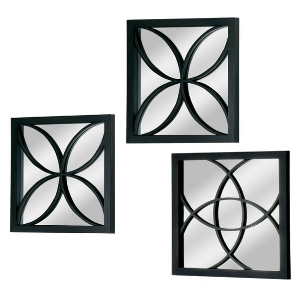Mainstays Contemporary Square Wall Mirror Black 10" x 10" Wall Home