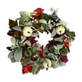 thumbnail image 2 of Fiudx Corona de Otoño, Diseño de Hojas de Arce Blancas de 38 Cm, Vibrantes Detalles de Calabaza, Construcción de Ratán Resistente, Ideal para Puerta de Entrada, Chimenea o Porche, Acción de Gracias y, 2 of 6
