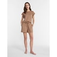 thumbnail image 2 of Lissome Women's Scuba Knit Top and Shorts Sleep Set, 2-Piece, Sizes S-4X, 2 of 5