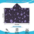 thumbnail image 2 of Purple Halloween Ghosts Skulls and Bats Hooded Bath Towel，50"x30" for Ages 3 To 12 Kids, Quick Dry Lightweight Soft Microfiber Hood Beach Towel Cover Up for Kids, 2 of 7