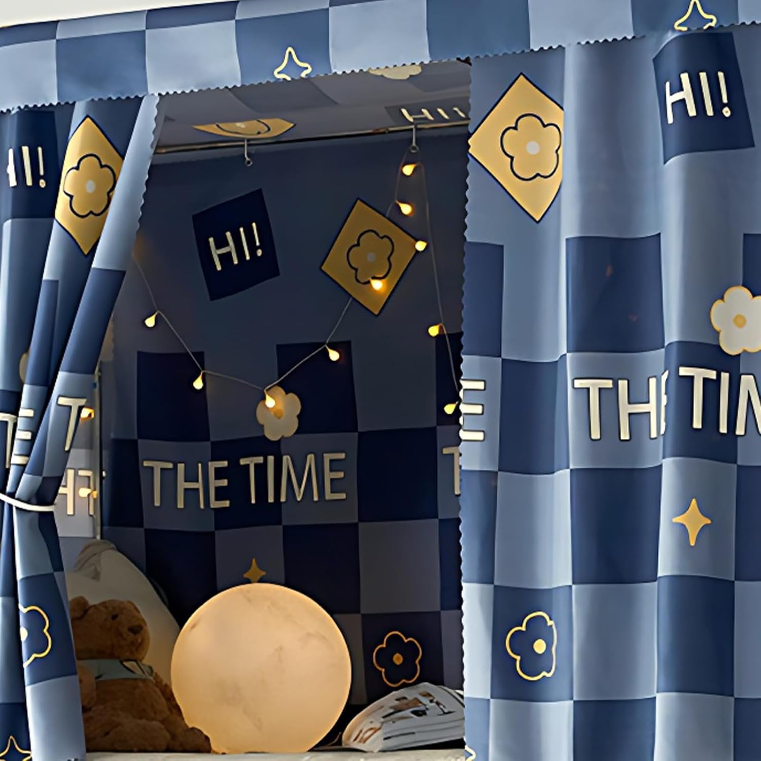 CAILDANL 2 Panels, Stars Galaxy Student Kids Bunk Bed Curtain Room Blackout Decorative Dorm Room Privacy Protection Canopy