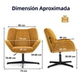 thumbnail image 3 of Silla FurnitureR Sillón Individual Moderna con rotación y elevación Amarillo, 3 of 7