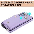 thumbnail image 5 of Phone Case for Samsung Galaxy A14/M14 5G Wallet Cover with Screen Protector and Ring Stand Credit Card Holder Slot Crossbody Strap Lanyard Leather Cell A 14 4G 14A 14M G5 Women Girls Purple, 5 of 14