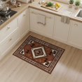thumbnail image 2 of ODIKA 3'x5' Washable Area Rug Non-Slip, Flatweave, Easy Care Large Wildlife Geometric Border Neutral Decorative Livingroom for Hallway, Laundry Room, 2 of 7