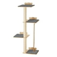 thumbnail image 4 of Favory Floor-to-Ceiling Cat Tree with Natural Sisal Rope Scratching Post - Adjustable Height  - Modern Cat Activity Tree, Cat Scratcher Post, 4 of 9