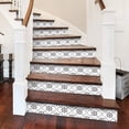 thumbnail image 2 of funlife 10Pcs Scandinavian Style Self-Adhesive PVC Stair Stickers, Peel and Stick Staircase Decal, Stair Riser Stickers, 39.37"x7.09" White Lantern Pattern, 2 of 7