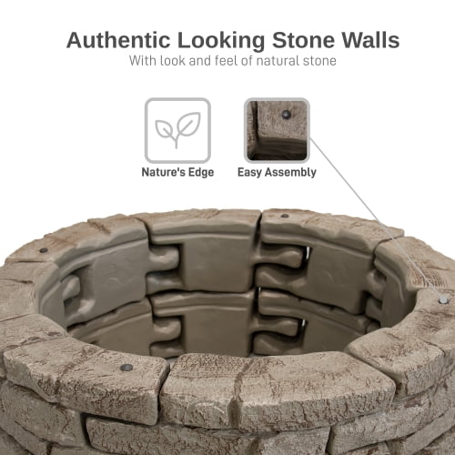 RTS Home Accents Rock Lock Raised Garden Bed End Rock Pack (3x End Rocks and 1x 18-inch Spike)