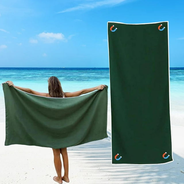Toalla de toalla de playa Toalla liviana para hombres Mujeres 75 x 30 pulgadas Seco rápido para el fitness Invactics Essentials Gym Camping Bailing Verde