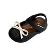 thumbnail image 4 of Viluyesy Girls Mary Jane Flats Hook and Loop Strap Woven Bow Closed Toe Soft Sole Round Toe Princess Dress Shoes Black Size 13.5 Little Kids, 4 of 7