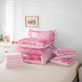 thumbnail image 6 of Feelyou Bowknot Initial A Bedding Comforter Set 7pcs, Pink Stars Balloon Full Bedding Set, 6 of 8