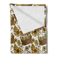 thumbnail image 2 of Yellow Bird Soft Flannel Fleece Throw Blanket, Vintage Style Sketch of Little Chickens in Baskets with Flowers, Cozy Plush for Indoor and Outdoor Use, 50" x 70", Multicolor, by Ambesonne, 2 of 5