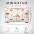 thumbnail image 4 of KLL Flat Mushrooms Pattern Silk Pillowcase for Hair and Skin Standard Size 20"X 30" Soft Breathable Pillow Covers for Sleeping, 4 of 7