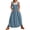 Blue, variant on Women's Loose Overall Dress Adjustable Straps Casual Barrel Midi Dress Bib Romper with Pockets