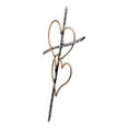 thumbnail image 3 of Ebros Metal Silver Rope Wire Sticks & 2 Golden Hearts Of Love Wall Hanging Cross, 3 of 11