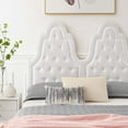 thumbnail image 5 of Tufted Platform Bed Frame, Twin Size, Velvet, White, Modern Contemporary Urban Design, Bedroom Master Guest Suite, 5 of 10