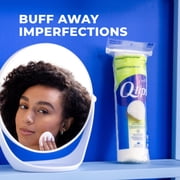 Q-tips Gentle Exfoliating 100% Cotton Rounds, Lint-Free Makeup Remover, Cleaning and Skin Care Pads, 80 Count